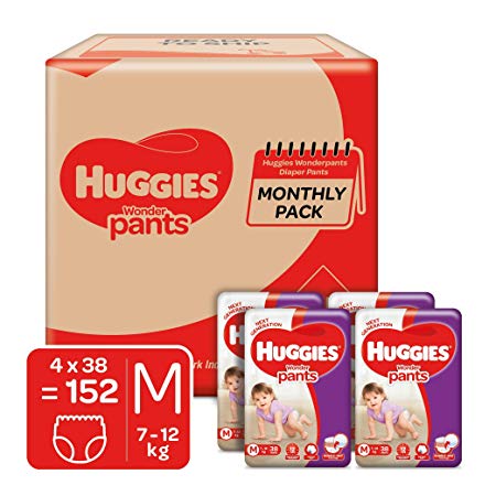 Huggies Wonder Pants Diapers Monthly Pack, Medium (152 Count)