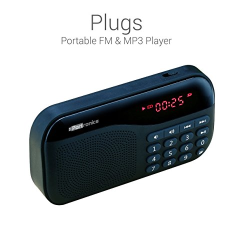 Portronics POR-141 Plugs Portable Speaker with FM & MicroSD card Support (Black)