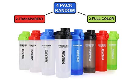 AUTO-FLIP Shaker Bottle Blender for Protein Powder, Water Smoothie Shake Mixer with Powerful Mixing Ball, BPA Free - 24 Ounce