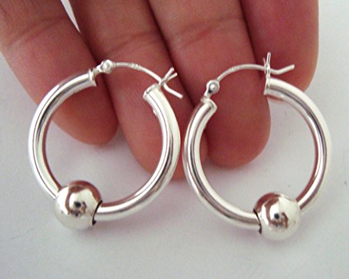 1 inch Cape Cod Sterling silver 3mm hoop earrings EB01
