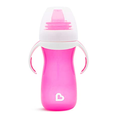 Munchkin Gentle Transition Sippy Cup with Trainer Handles, 10 oz, Pink