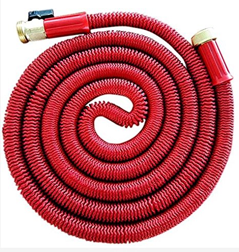 KLAREN New 75' Expanding Hose, Professional Grade Expandable Garden Hose. Solid Brass Connectors, Durable Double Layer Latex Core, Extra Strength Fabric, 3/4 USA Standard