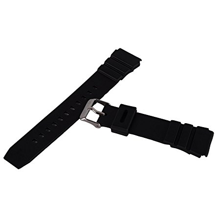 Unisex Silicone Rubber Waterproof Watch Strap Band Wristwatch Buckle Mens Women (20mm, Black)