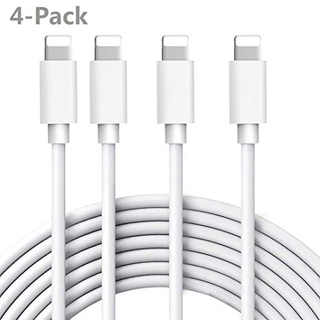 Phone Charging Cable,Durable Fast Charging Cable Phone Cord High Speed Connector Data Sync Transfer Cord Compatible with Phone Xs/Xr/8/8Plus/7/7Plus/6/6Plus and More[4-Pack]