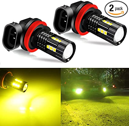 JDM ASTAR Super Bright 3030-15SMD 360 Beam H11 H16 Golden Yellow Led Fog Light Bulbs With Projector