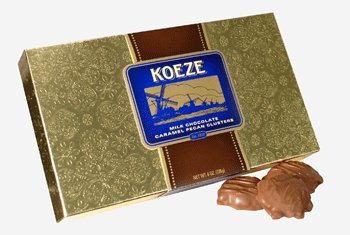 Koeze Handcrafted Milk Chocolate Pecan Turtles - 8 oz. Gift Box - Perfect for holidays, celebrations and foodie gifts!