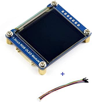 waveshare 1.5inch RGB OLED Display Module, 128x128 Pixels Displaying 65K Colors, Compatible with Raspberry Pi Arduino STM32, SPI Interface