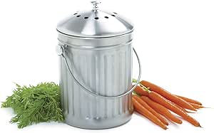 Norpro 1 Gallon Stainless Steel Compost Keeper, Silver