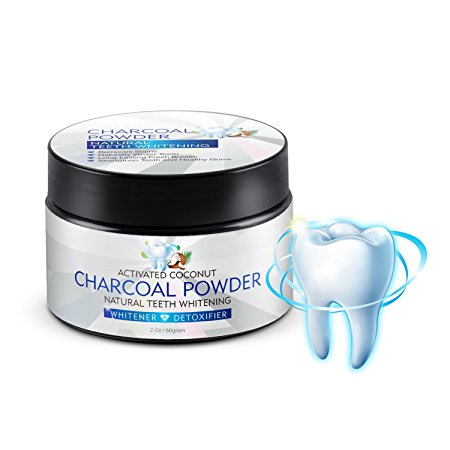 Teeth Whitening Charcoal Powder,Natural Coconut Activated Charcoal Teeth Whitener Powder -60g