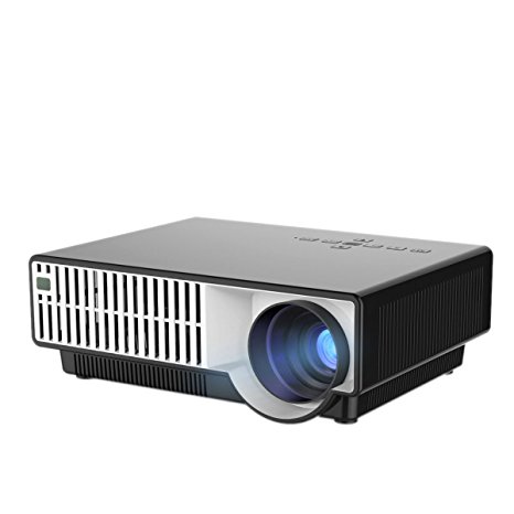YISCOR LED Projector Multimedia Black and White Housing HD 1080P 1280*800 2800Lumens LCD HDMI USB for Home Theater Cinema Movie Game Effect