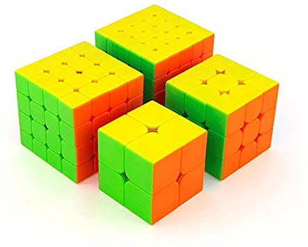 I-xun New Speed Magic Cube Set, MoYu MFS Puzzle Cube Gift Package (4 Pack)