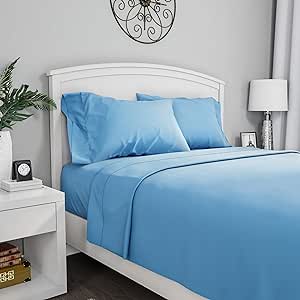 Lavish Home 1200 3-Piece Sheet Set, Twin, Blue