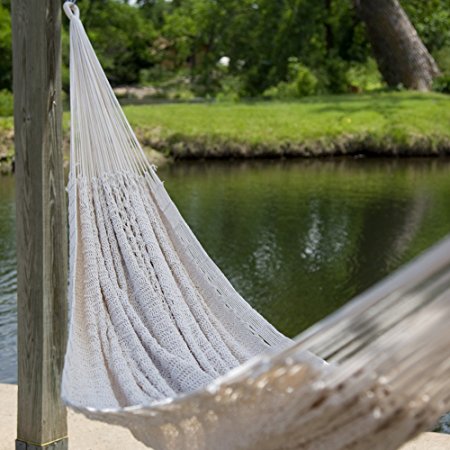 Island Bay XXL Hand Woven Natural Thick String Hammock, Off-White, Cotton, 3  Person