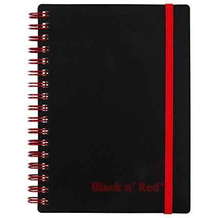 Black n' Red Twin Wire Poly Cover Business Notebook (F67010)