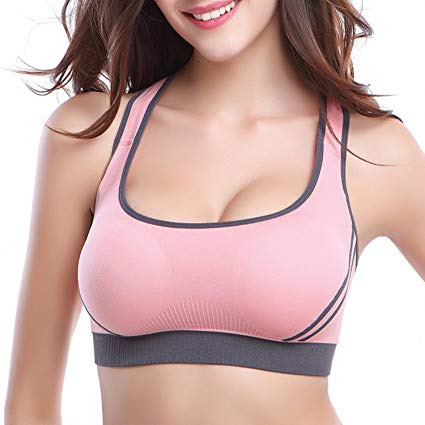 HARAVAL Womens Racerback Sports Bras with Removable Pads Yoga Workout Gym Running Activewear Bra