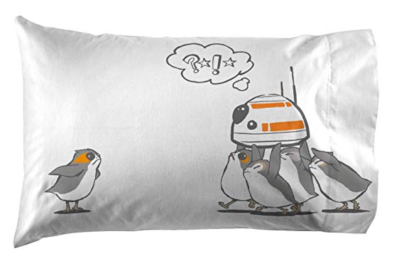 Jay Franco Star Wars The Last Jedi Porgs 1 Pack Pillowcase - Double-Sided Kids Super Soft Bedding (Official Star Wars Product)