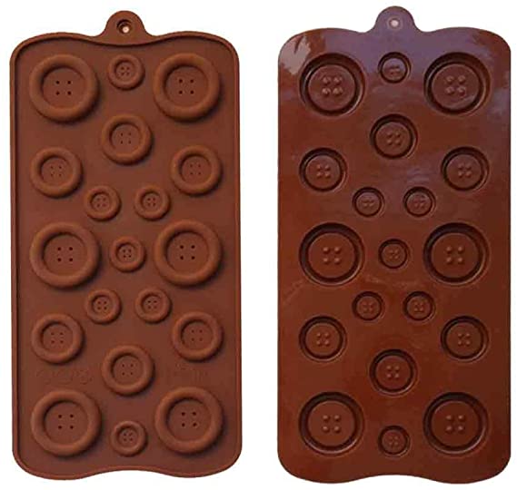 2 Pack 19-Cavity Silicone Button Chocolate DIY Mold Baby Shower Fondant Sugar Craft Chocolate Chip