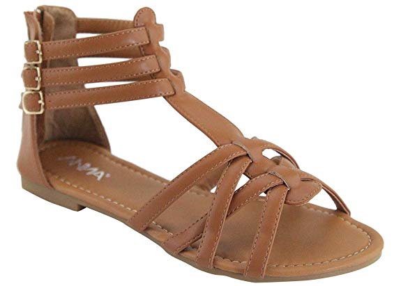 ANNA Mavis-7 Women Buckle Zip Gladiator Sandal