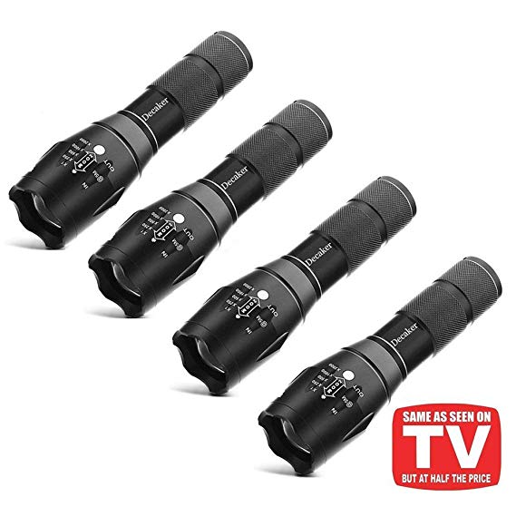 4Pcs LED Flashlight Ultra Bright Taclight Torch with Magnetic Base & Zoom Function,Waterproof Magnetic Tactical Light