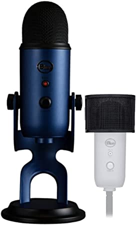 Blue Microphones Yeti USB Microphone (Midnight Blue) Bundle with Knox Gear Pop Filter (Large) (2 Items)