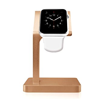 YOUKOYI Portable Aluminum Nightstand Charging Dock Station for Apple Watch iWatch 42mm & 38mm All Models, Smart Watch Holder Cradle(Gold)