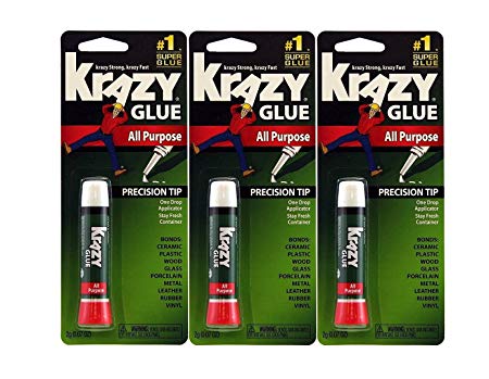Krazy Glue Elmer's Original Crazy Super Glue All Purpose Instant Repair, 3 Piece