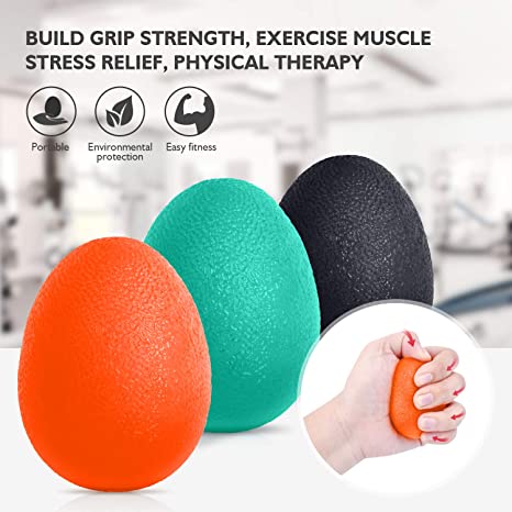 Peradix Hand Grip Strength Trainer, Stress Relief Ball for Adults and Kids, Wrist Rehab Therapy Hand Grip Equipment Ball Squishy - Set of 3 Finger Resistance Exercise Squeezer