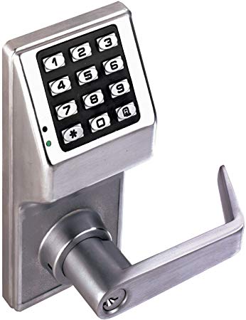Alarm Lock Trilogy T2 100-User Standalone Electronic Digital Keypad Cylindrical Lock Leverset, Satin Chrome Finish