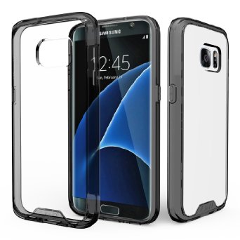 Galaxy S7 Case JampD Crystal Clear Slim Fit Samsung Galaxy S7 Anti-Scratch Clear Back Panel  TPU Bumper Case for Samsung Galaxy S7 Fusion Black