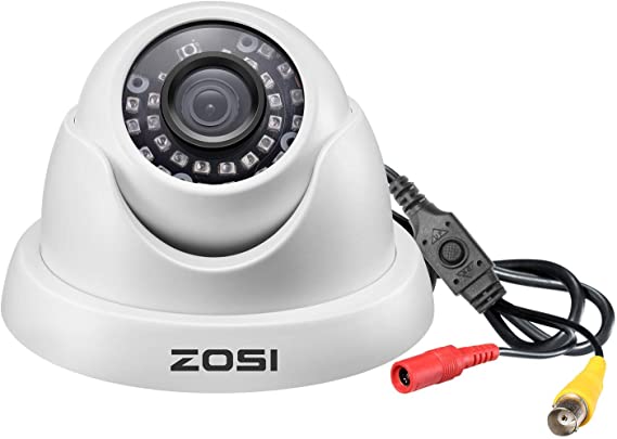 ZOSI 1080P Full HD 4-in-1 TVI/CVI/AHD/CVBS Security Camera 1920TVL Outdoor Indoor Day Night Surveillance CCTV Dome Camera for HD-TVI, AHD, CVI, and CVBS/960H Analog DVR System(White)