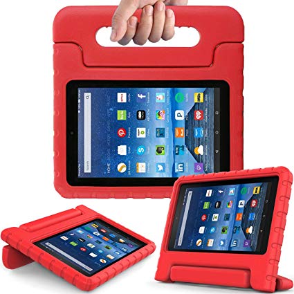 AVAWO Kids Case for Fire 7 2017 - Light Weight Shock Proof Handle Kid-Proof Case for Fire 7 inch Display Tablet (7th Generation - 2017 Release), Red