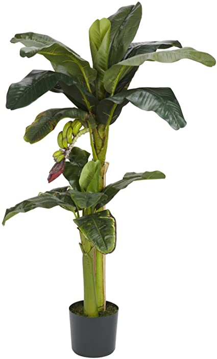 Nearly Natural 5323 Banana Silk Tree with Bananas, 5-Feet, Green