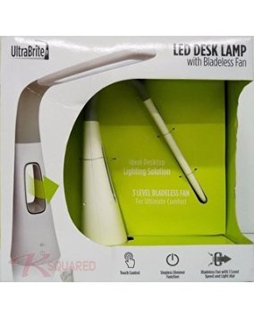 Ultra Brite- LED Desk Lamp with Bladeless Fan