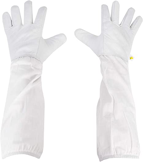 VIVO Small Leather Beekeeping Gloves with Sleeves | Bee Keeping Apparel (BEE-V103S)