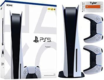 Sony Playstation 5 Disk Tower with Extra Dualsense Controller 8k 4k TV HDR Comes with Bonus 2 in 1 Tyler Screen Cleaner for All Screens PS5