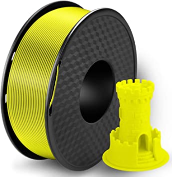 YSF PLA 3D Printer Filament, PLA Filament 1.75mm, Dimensional Accuracy  /- 0.02 mm, 1 kg Spool, 3D Printing Filament, Fit Most FDM Printer, PLA Filament (Yellow)