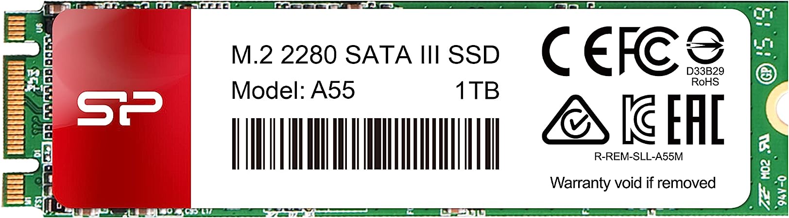 Silicon Power A55 1TB M.2 2280 SATA III SSD, 3D NAND with SLC Cache, Up to 560MB/s, Internal Solid State Drive for Desktop Laptop Computer