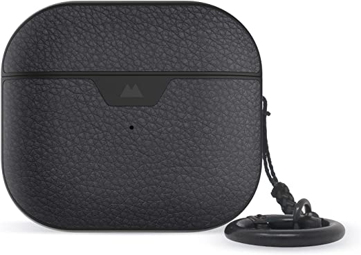 Mous - Protective Case Cover for AirPods 3rd Generation Case, AirPods 3 Case with Keychain, Wireless Charging Compatible - Genuine Leather - Black – AirPod Gen 3 Accessories