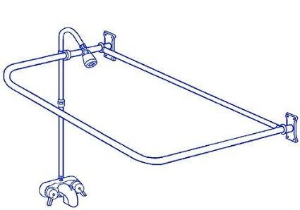 Clawfoot Tub Add-On-Shower RX2300A Includes 54" D-Shower Rod IMPROVED MyPlumbingStuff MODEL JULY 2016