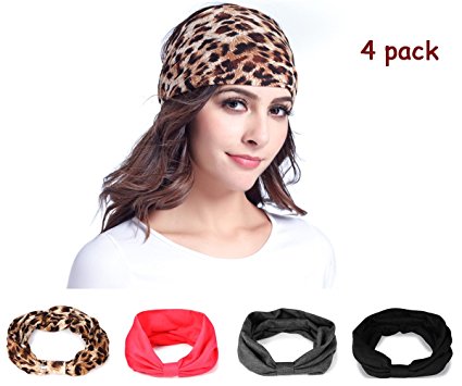Cosfash Fashion Multi Style Turban Headbands for Sports Running Yoga Travel Workout,Headwear Hair Wrap Scarf Band for Women