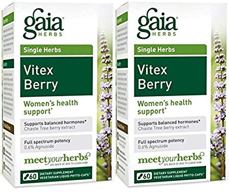 Gaia Herbs Vitex Berry, 60 Liquid Phyto-Capsules (2 Pack)