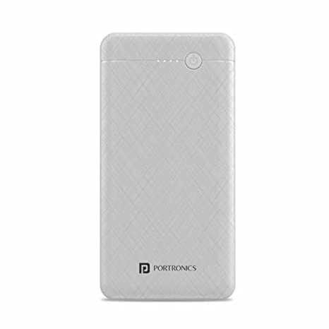 Portronics Power Brick II 20K 20000mAh Power Bank with 2.4A Max Output, Dual Input (Type C   Micro) Dual USB Output(White)