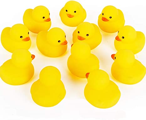 AHUA Bath Duck Toys 12 PCS Mini Rubber Ducks Squeak and Float Ducks Baby Shower Toy for Toddlers Boys Girls Over 3 Months(1.8'')