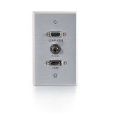 C2G  Cables To Go 41034 HDMI HD15 VGA and 35mm Audio Pass Through Single Gang Wall Plate