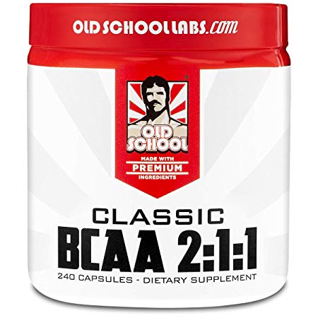 Old School Labs Classic BCAA 2:1:1 - Purity-Tested Branched-Chain Amino Acids for Lean Muscle and Recovery - Used by More Mr. Olympias and Physique Legends Than Any Other Brand - 240 Caps