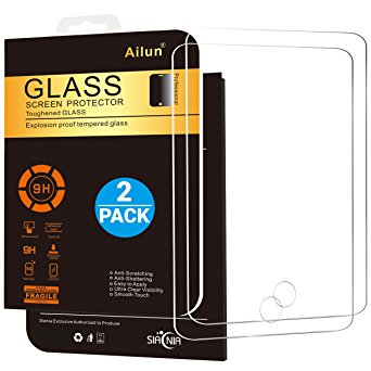 iPad 2017 9.7 Screen Protector [2Pack]by Ailun,Tempered Glass for New iPad,9H Hardness,[Apple Pencil Compatible]Ultra Clear,Anti-Scratch,Case Friendly-Siania Retail Package