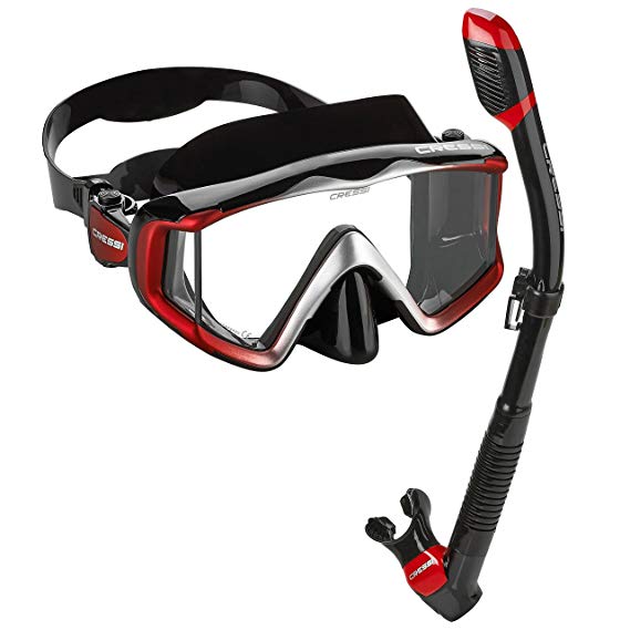 Cressi Panoramic Wide View Mask Dry Snorkel Set