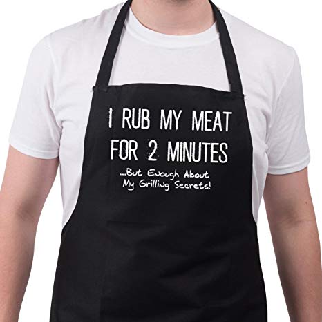 BBQ Apron Funny Aprons For I Rub My Meat Barbecue Grill Kitchen Gift