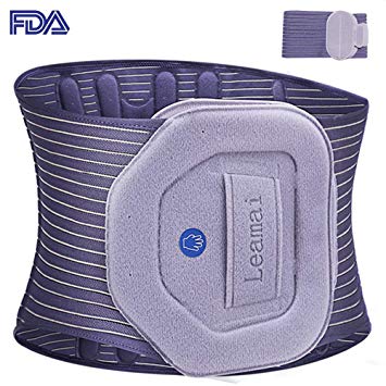 LEAMAI Back Brace Lumbar Support for Lower Back Pain Relief, Adjustable Breathable Mesh Panels (3XL, Waist: 41"-43")