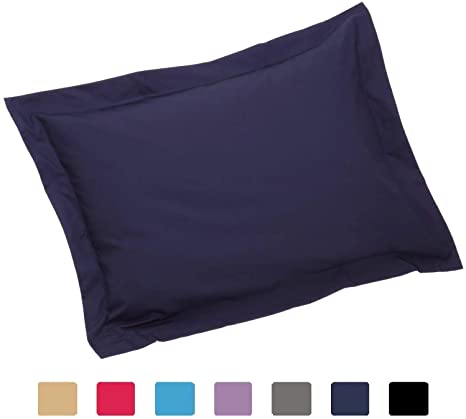 Queen Pillow Shams Set of 2 -600 Thread Count Navy Blue Queen Pillow Shams 20x30 Size Pillow Cases 100% Pure Egyptian Cotton Hotel Class Stich Cushion Cover Decorative Queen Size Bed Pillow Covers Set